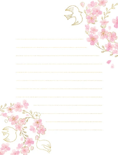 今日のお手紙レターセット さくらリースと小鳥