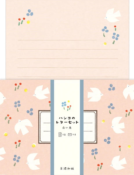 ハンコのレターセット 白い鳥