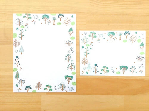 とっておきの3柄レターセット manymany 森