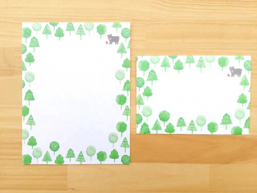 とっておきの3柄レターセット manymany 森