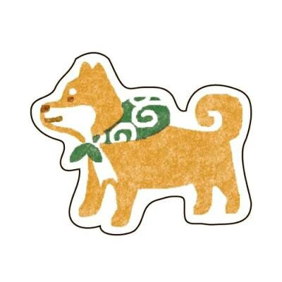 和紙フレークシール ぽちっと しばいぬ