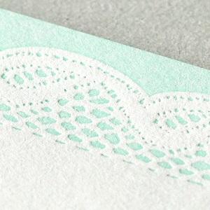 活版 レース柄 水色